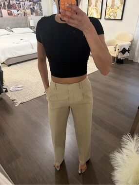Wilfred effortless Tailored Beige High-Rise Trousers
